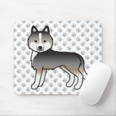 Light Wolf Gray Siberian Husky Niedlich Cartoon Do Mousepad (Mit Mouse)