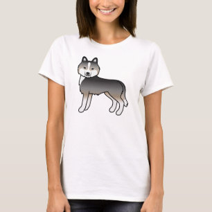 Light Wolf Gray Siberian Husky Niedlich Cartoon Do T-Shirt