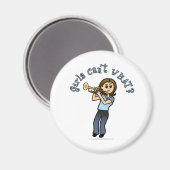 Light Woman Playing Trumpet Magnet (Vorderseite/Rückseite)