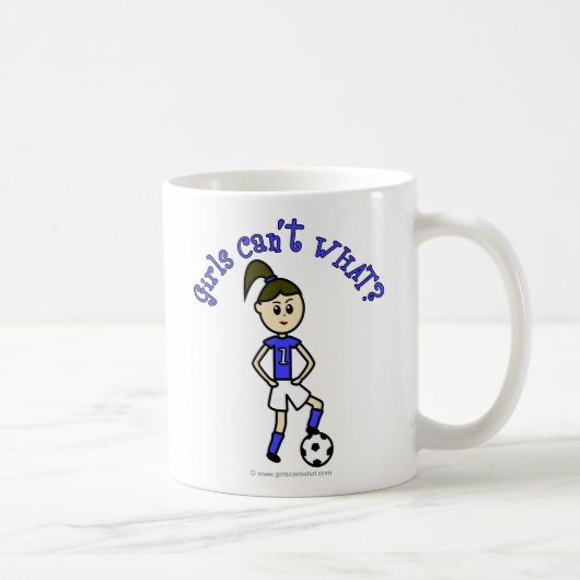 Light Womens Soccer in Blue Uniform Kaffeetasse (Rechts)