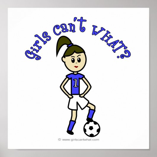 Light Womens Soccer in Blue Uniform Poster (Vorne)