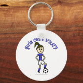 Light Womens Soccer in Blue Uniform Schlüsselanhänger (Vorderseite)