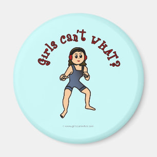 Light Womens Wrestling Magnet