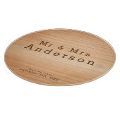 Light Wood Grain Custom Wedding Mr & Mrs Glass Schneidebrett (Ecke)