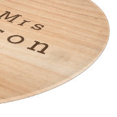 Light Wood Grain Custom Wedding Mr & Mrs Glass Schneidebrett (Ecke)