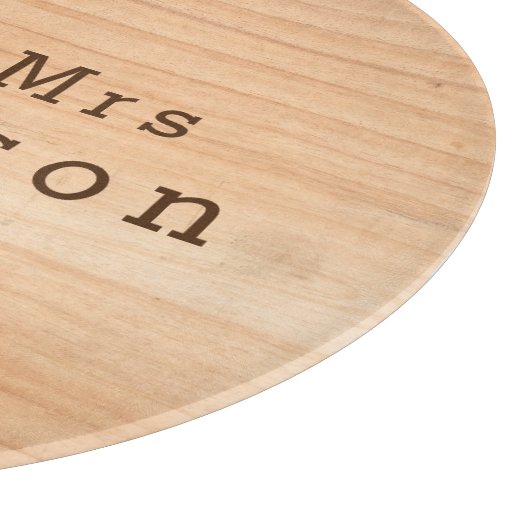 Light Wood Grain Custom Wedding Mr & Mrs Glass Schneidebrett (Ecke)