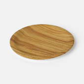 Light Wood Grain Pappteller (Schrägansicht)
