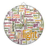 Light Word Cloud Art Print Dartscheibe (vorne)