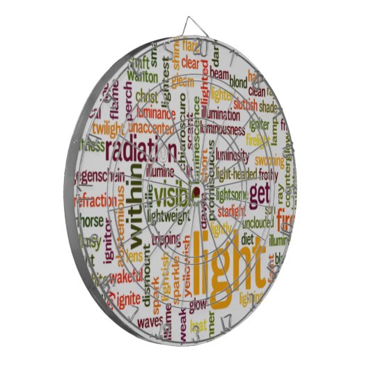 Light Word Cloud Art Print Dartscheibe (Vorderseite Links)