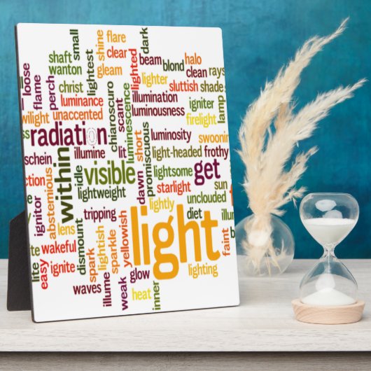Light Word Cloud Art Print Fotoplatte (Seite)