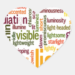 Light Word Cloud Art Print Herz-Aufkleber
