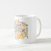 Light Word Cloud Art Print Kaffeetasse (VorderseiteRechts)
