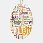 Light Word Cloud Art Print Keramik Ornament (Links)