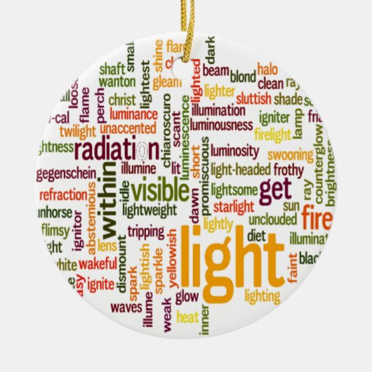 Light Word Cloud Art Print Keramikornament (Vorne)