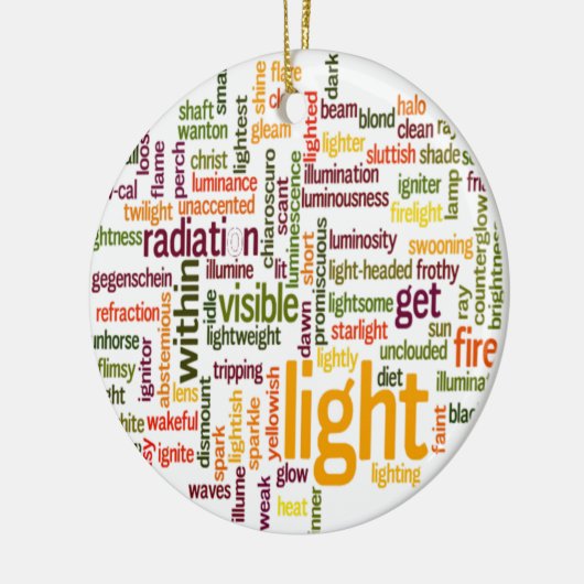 Light Word Cloud Art Print Keramikornament (Links)
