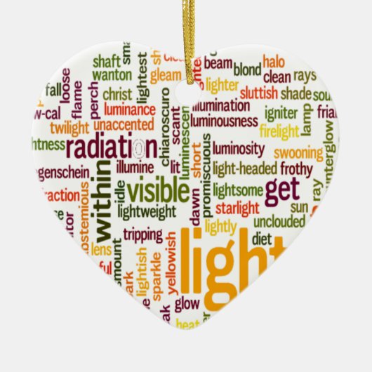Light Word Cloud Art Print Keramikornament (Vorne)
