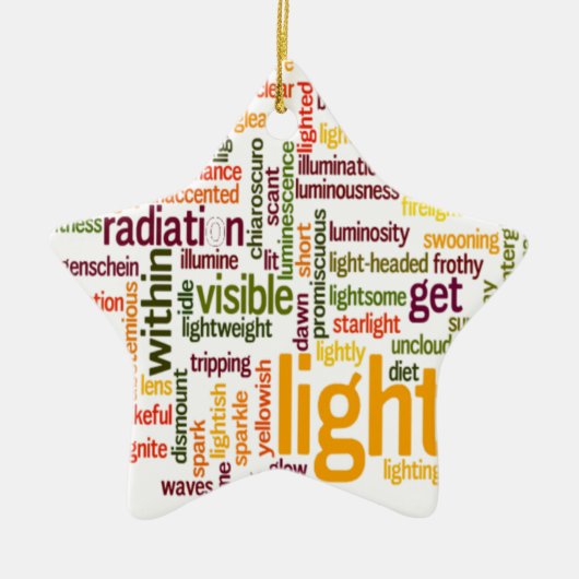 Light Word Cloud Art Print Keramikornament (Vorne)