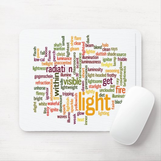 Light Word Cloud Art Print Mousepad (Mit Mouse)