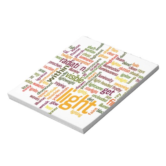 Light Word Cloud Art Print Notizblock (Rotiert)