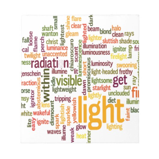 Light Word Cloud Art Print Notizblock (Vorderseite)
