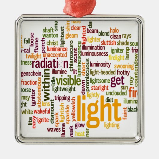 Light Word Cloud Art Print Ornament Aus Metall (Vorne)