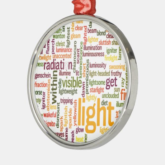 Light Word Cloud Art Print Ornament Aus Metall (Links)