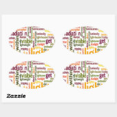 Light Word Cloud Art Print Ovaler Aufkleber (Blatt)