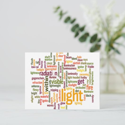 Light Word Cloud Art Print Postkarte (Stehend Vorderseite)