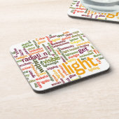 Light Word Cloud Art Print Untersetzer (Linke Seite)