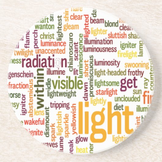 Light Word Cloud Art Print Untersetzer (Vorne)