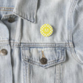 Light Yellow Classic Gingham Pattern Monogram Button (Beispiel)