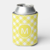 Light Yellow Classic Gingham Pattern Monogram Dosenkühler (Kanne Vorderseite)