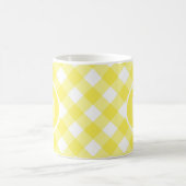 Light Yellow Classic Gingham Pattern Monogram Kaffeetasse (Mittel)