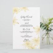 Light Yellow Daisies Wedding Menu (Stehend Vorderseite)