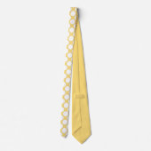 Light Yellow Jumbo Polka Dots Custom Necktie Krawatte (Rückseite)