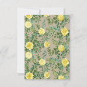 Light Yellow & Khaki Ecru Wedding Rett Date Einladung (Rückseite)