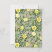 Light Yellow & Khaki Ecru Wedding Rett Date Einladung (Rückseite)