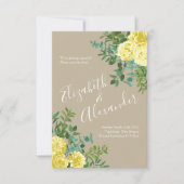 Light Yellow & Khaki Ecru Wedding Rett Date Einladung (Vorderseite)