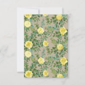 Light Yellow & Khaki Ecru Wedding Rett Date Einladung (Rückseite)