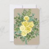 Light Yellow & Khaki Ecru Wedding Rett Date Einladung (Rückseite)