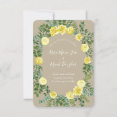 Light Yellow & Khaki Ecru Wedding Rett Date Einladung (Vorderseite)