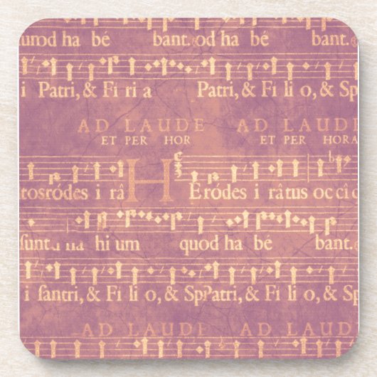 Light Yellow Music on Grunge Lila Untersetzer (Vorderseite)