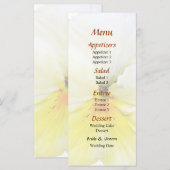 Light Yellow Pansy Wedding Menu Menükarte (Vorne/Hinten)