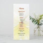 Light Yellow Pansy Wedding Menu Menükarte (Stehend Vorderseite)