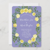 Light Yellow Periwinkle Blue Rose Wedding Einladung (Vorderseite)