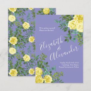 Light Yellow & Periwinkle Blue Wedding Rett Date Einladung