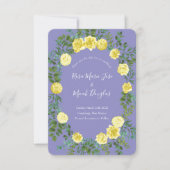 Light Yellow & Periwinkle Blue Wedding Rett Date Einladung (Vorderseite)