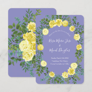 Light Yellow & Periwinkle Blue Wedding Rett Date Einladung