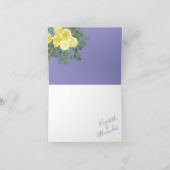 Light Yellow & Periwinkle Blue Wedding Vielen Dank Dankeskarte (Innenseite)