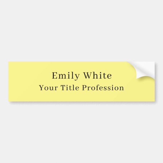 Light Yellow Plain Elegant Professional Modern Autoaufkleber (Vorne)